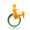 Disabled care logo  health clinic home icon logo Royalty Free Stock Photo