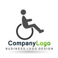 Disabled care logo  health clinic home icon logo Royalty Free Stock Photo