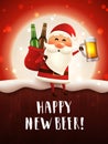 Happy new beer greeting card.