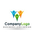 Abstract triangle shaped business people union team work Logo, union on Corporate Invest Business Logo design