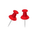Push pin, thumbtack red colorful icon Royalty Free Stock Photo