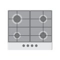 Simple Gas Hob Flat Vector Illustration Icon Design Kitchen Electronics