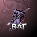 Kungfu rat esport mascot logo design Royalty Free Stock Photo