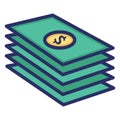 Bundle of dollars  Isolated Vector icon which can easily modify or edit Royalty Free Stock Photo