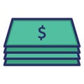 Bundle of dollar  Isolated Vector icon which can easily modify or edit Royalty Free Stock Photo