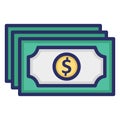 Bundle of dollars  Isolated Vector icon which can easily modify or edit Royalty Free Stock Photo