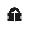 Person reading open book simple vector icon