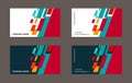 Abstract business card with Red, green and orange color