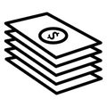 Bundle of dollars   Isolated Vector icon which can easily modify or edit Royalty Free Stock Photo