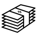 Bundle of dollars   Isolated Vector icon which can easily modify or edit Royalty Free Stock Photo