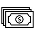 Bundle of dollars   Isolated Vector icon which can easily modify or edit Royalty Free Stock Photo