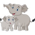 Cartoon Mother and baby elephant Royalty Free Stock Photo