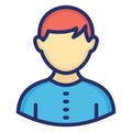 Young Boy Isolated Vector icon which can easily modify or edit Royalty Free Stock Photo