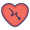 Heart disease Isolated Vector Icon that can be easily modified or edit Royalty Free Stock Photo