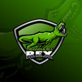 Tyrannosaurus rex esport mascot logo design