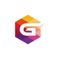 Letter G Vector Origami Logo icon. Colorful Abstract Design Royalty Free Stock Photo