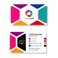 Creative business card template design with colorful camera.