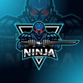 Ninja robot esport mascot logo design Royalty Free Stock Photo