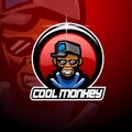 Cool monkey esport mascot logo