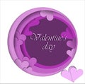 Valentines day deep purle hearts