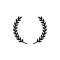 Laurel wreath black isolated simple vector icon.