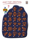 Logic puzzle game for children and adults. Help the wizard find 2 identical ancient magic signs.