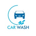 Car wash logo design vehicle with water car cleaning service vector illustrations. Royalty Free Stock Photo