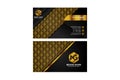 Luxury and elegant black gold business cards template on black background. diagonal space for gold square pattern. Royalty Free Stock Photo