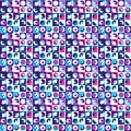 Seamless geometric pattern, saturated bright colors.