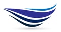 Water wave set sea waves swoosh Ocean beach logo Template vector Clean water elelment icon