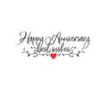 Happy anniversary, best wishes, vector. Wording design, lettering. Greeting card design isolated on white background Royalty Free Stock Photo