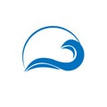Ocean wave logo design icon Royalty Free Stock Photo