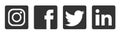 Set of popular social media logos icons Instagram Facebook Twitter  linkedin element vector Royalty Free Stock Photo