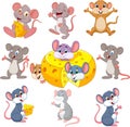 Cartoon funny mouse collection set