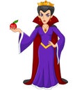 Cartoon queen holding an apple