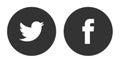 Set of popular social media logos icons Facebook Twitter simple flat icon element vector for internet web communication