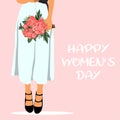 Happy Mothers Day. International Women`s Day. Illustration with women and flowers. Royalty Free Stock Photo