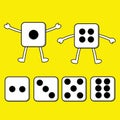 Illustration of cartoon dice character