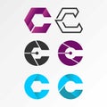 Some designs from letter C with different variations Royalty Free Stock Photo