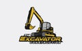 Excavator logo template vector. Heavy equipment logo vector for construction company. Creative excavator illustration for logo tem Royalty Free Stock Photo