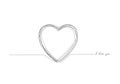 Continuous one line drawing of heart shape, vector minimalist black and white illustration of love valentine