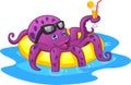 cute octopus hodilng juice cartoon