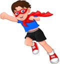 Super hero boy posing on a white background Royalty Free Stock Photo