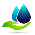 Globe Water drop save logo concept of water drop with world save earth wellness symbol icon nature drops elements vector design Royalty Free Stock Photo