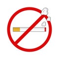 Vector illustration of no smoking Royalty Free Stock Photo