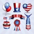 Seven American Independence Freedom Symbols Royalty Free Stock Photo