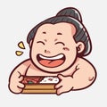 Sumo holding bento box