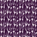 First crocuses delicate silhouettes spring floral seamless pattern