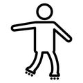 Ice skating, roller skating Isolated Vector icon which can easily modify or edit