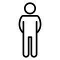 Basic  Man standing, men silhouette Isolated Vector icon which can easily modify or edit Royalty Free Stock Photo